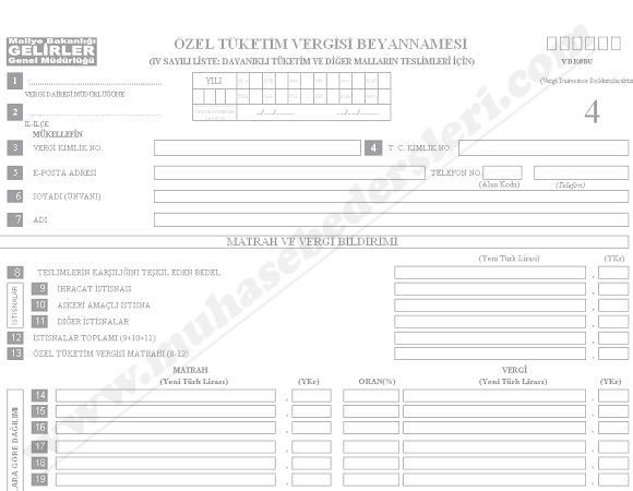 özel tüketim vergigi beyannamesi